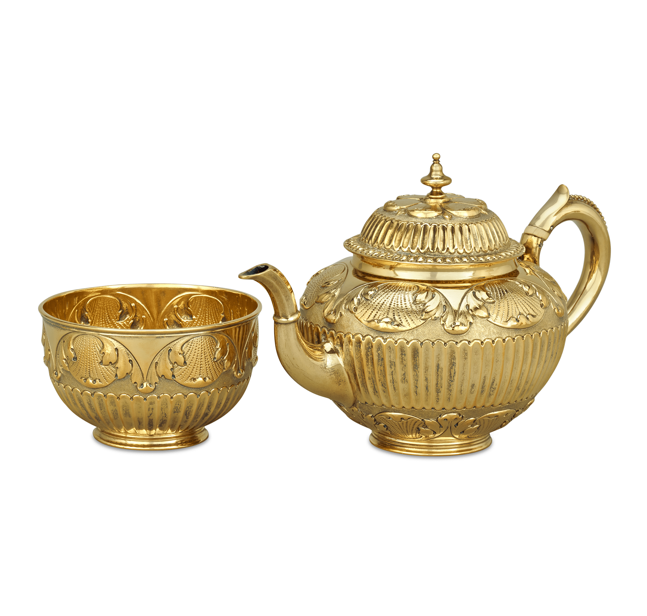 Victorian Silver Gilt Tea Set by Edward Barnard & Sons