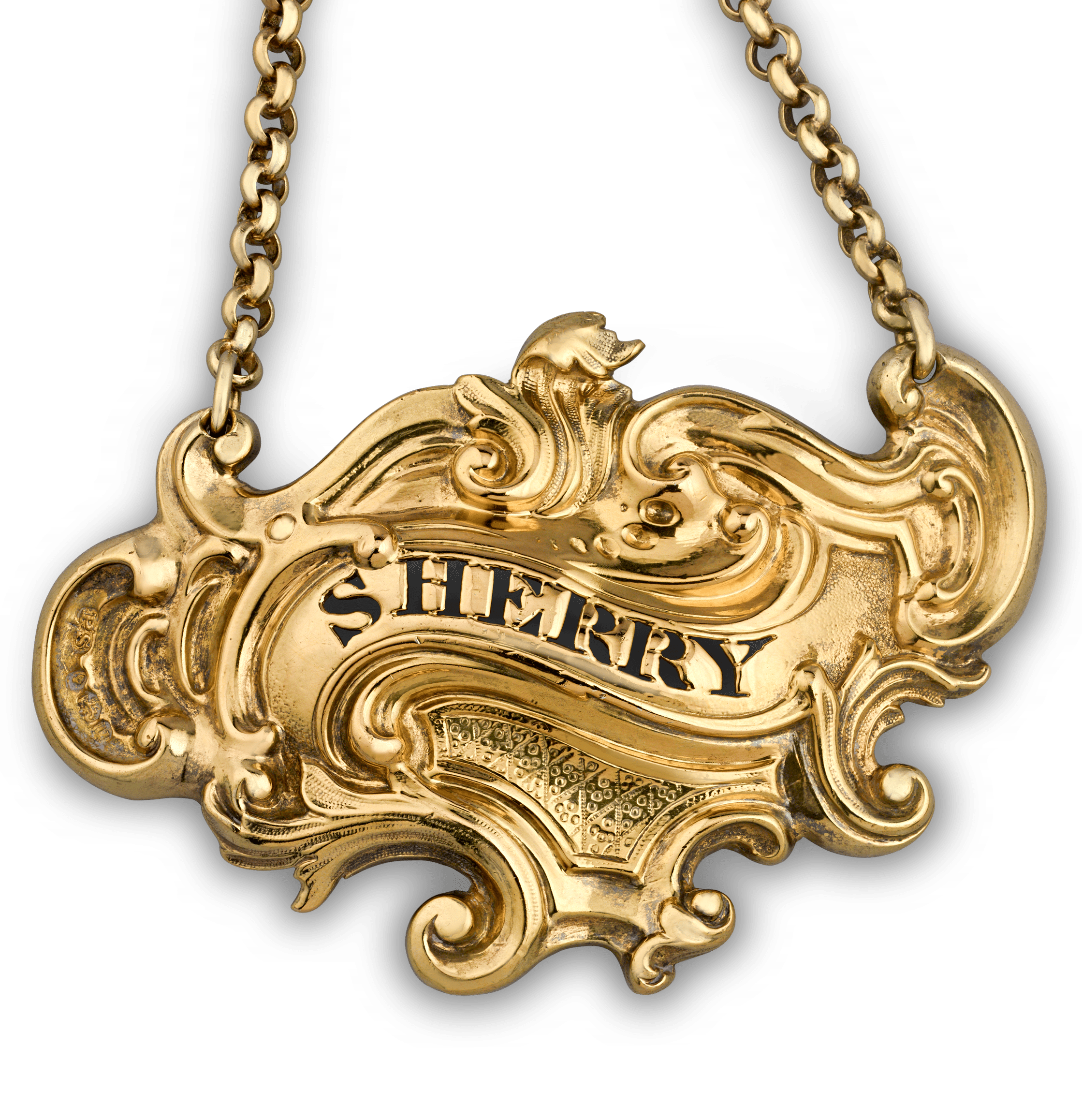 Set of 4 Silver Gilt Decanter Labels by Paul Storr