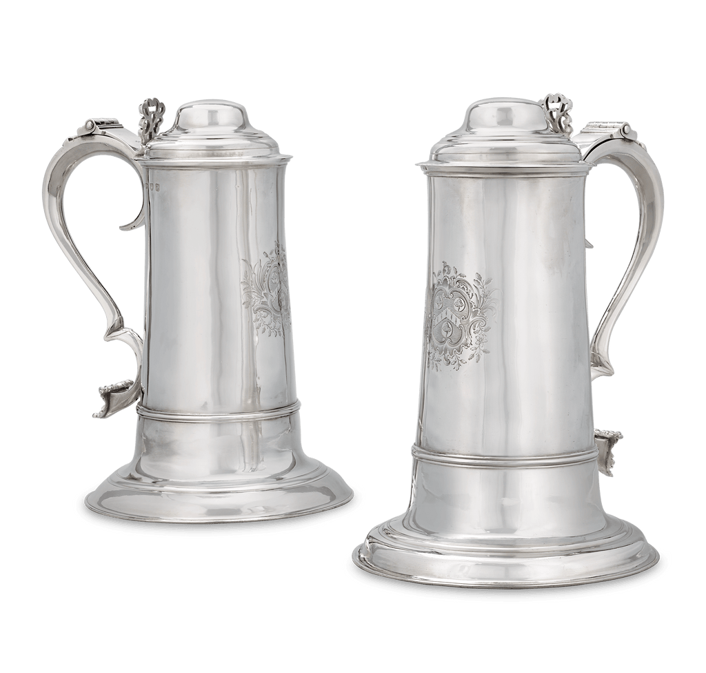 Pair of Georgian Silver  Wine Flagons by John Moore