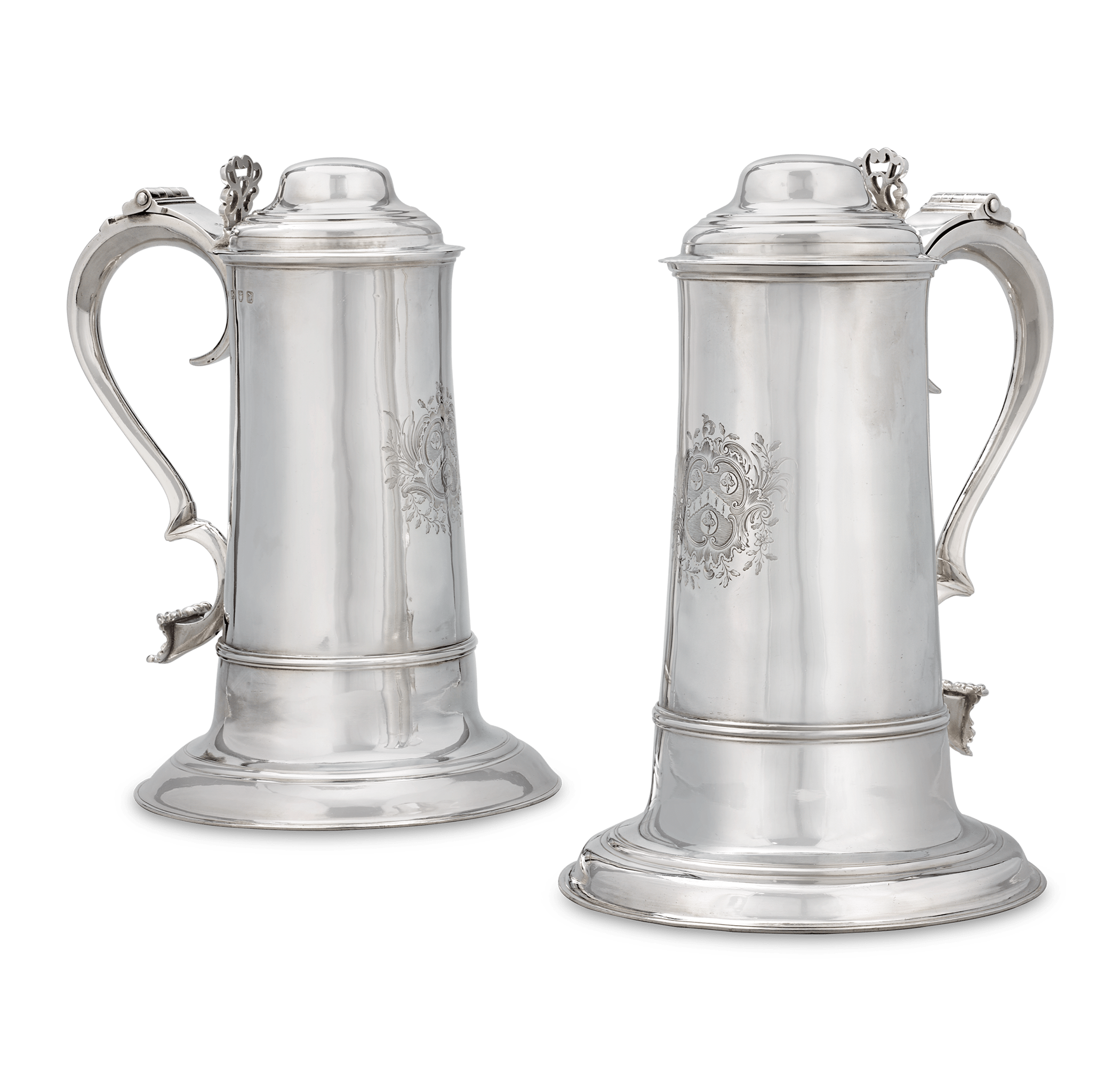 Pair of Georgian Silver  Wine Flagons by John Moore