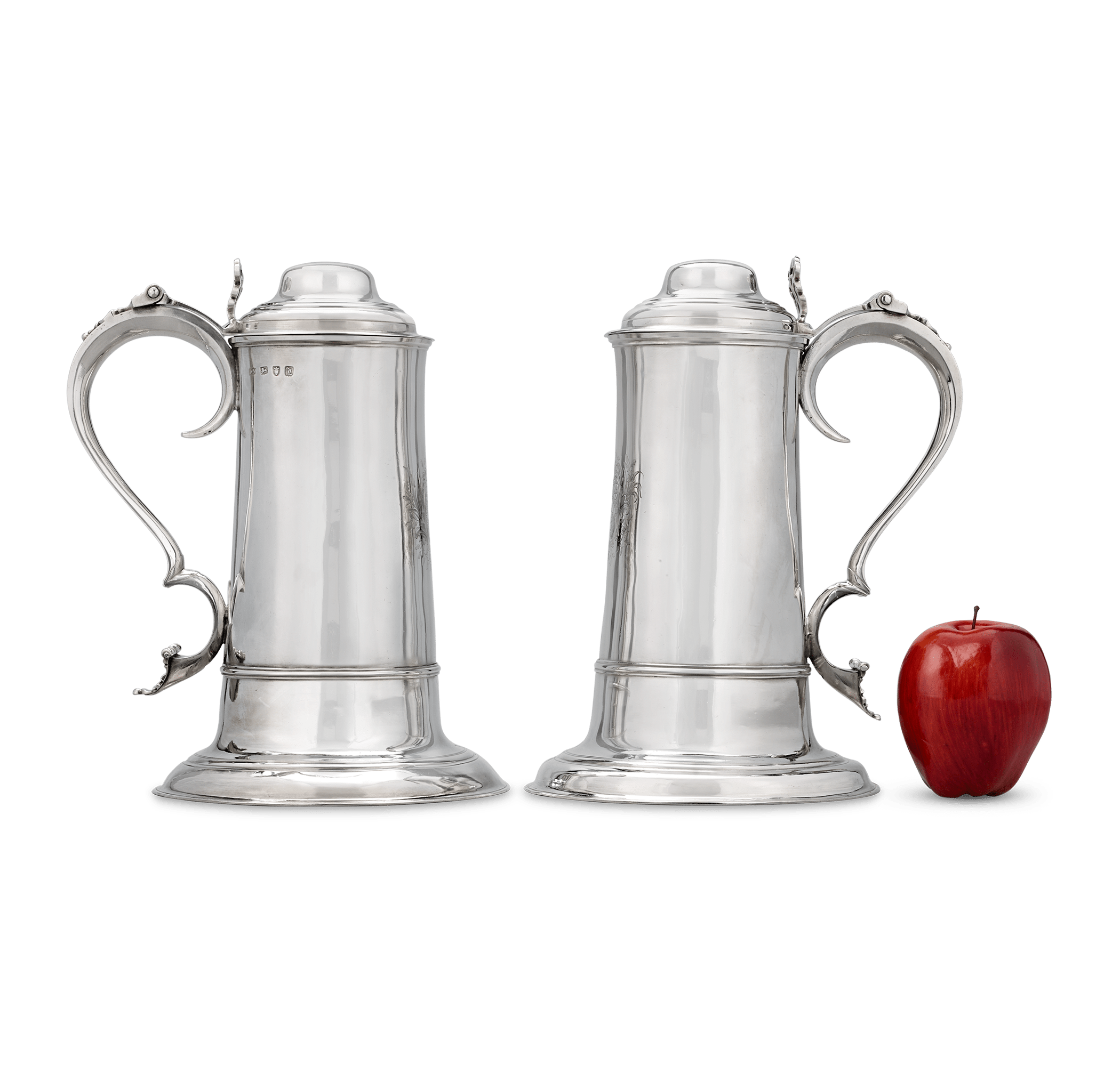 Pair of Georgian Silver  Wine Flagons by John Moore