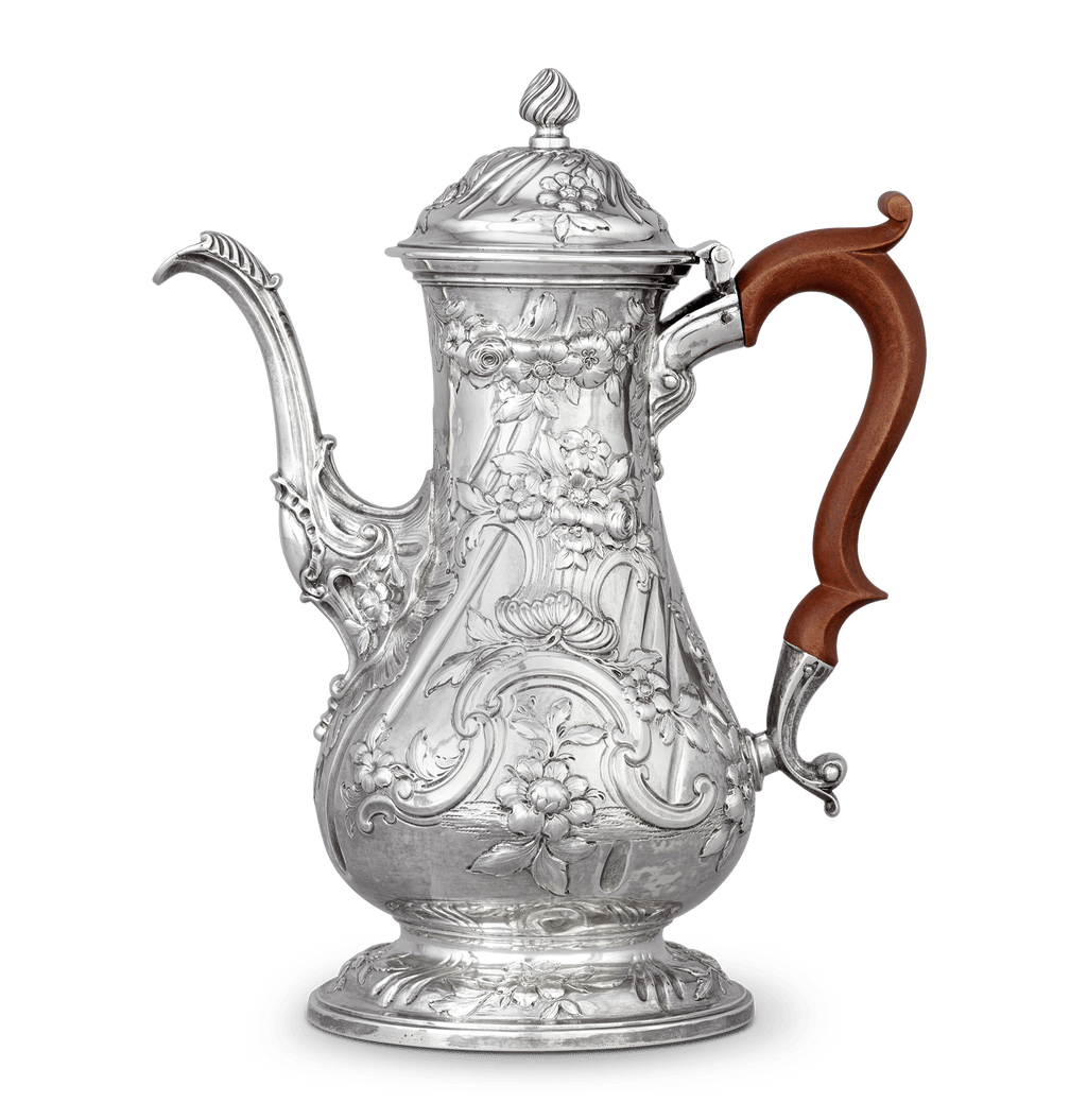 Georgian Silver Coffee Pot by John Harvey