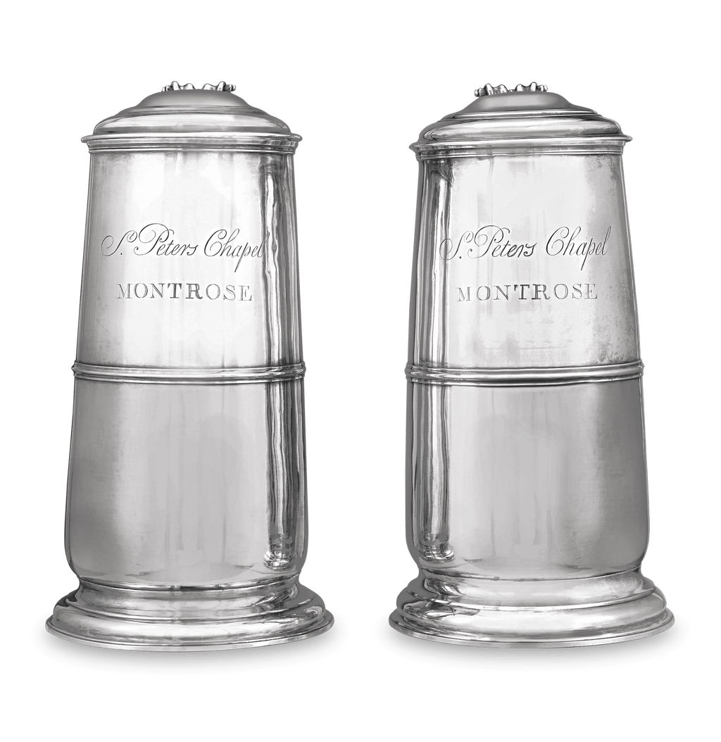 George III Silver Pair of Scottish Flagons