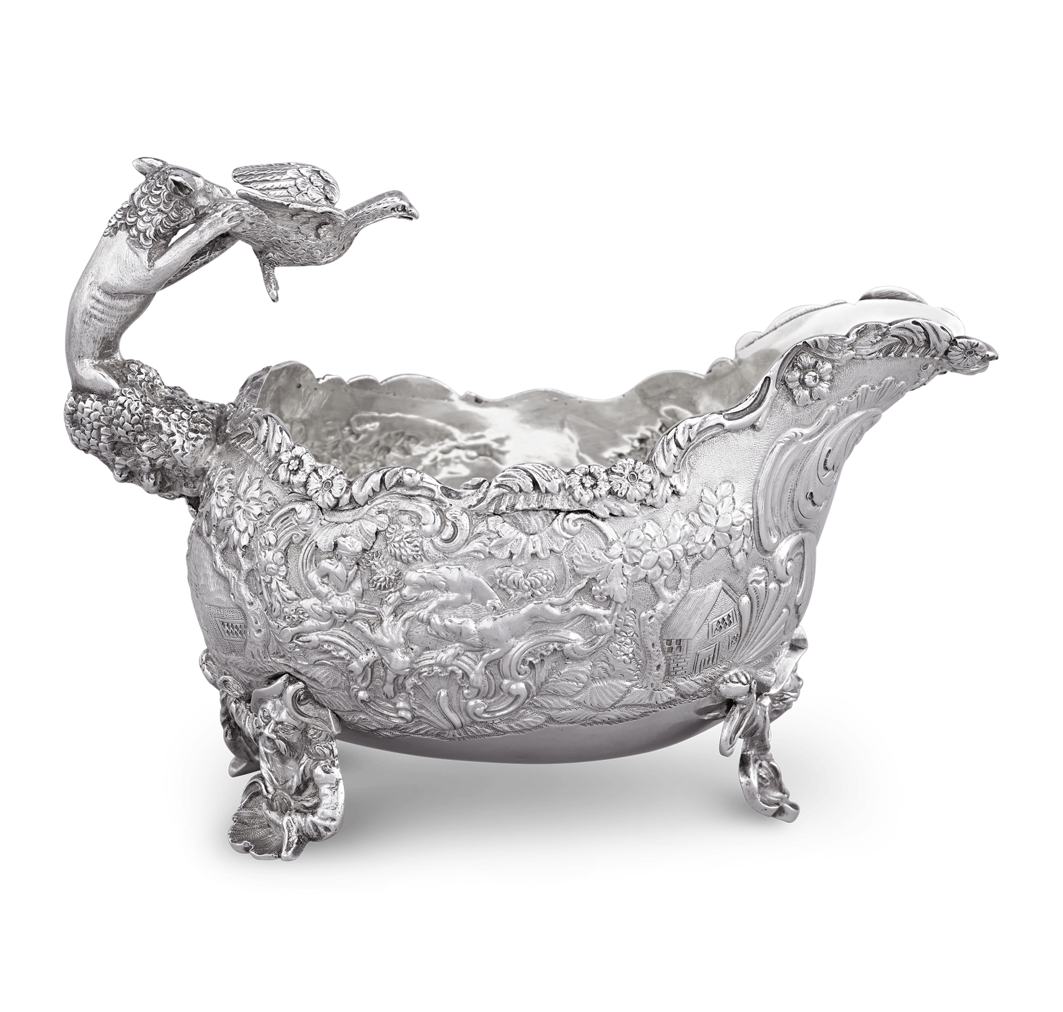 Four Silver Sauceboats by Edward Farrell