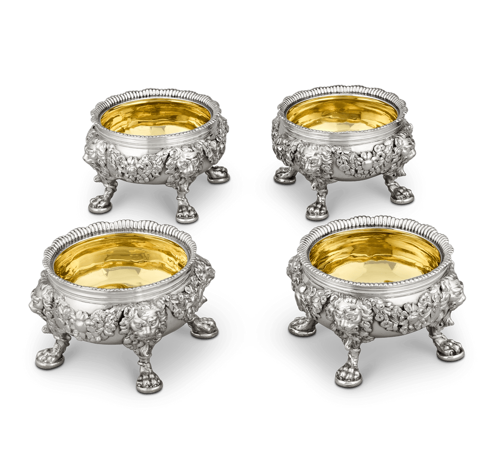 Set of Four Silver Salt Cellars by Paul de Lamerie