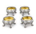 Set of Four Silver Salt Cellars by Paul de Lamerie