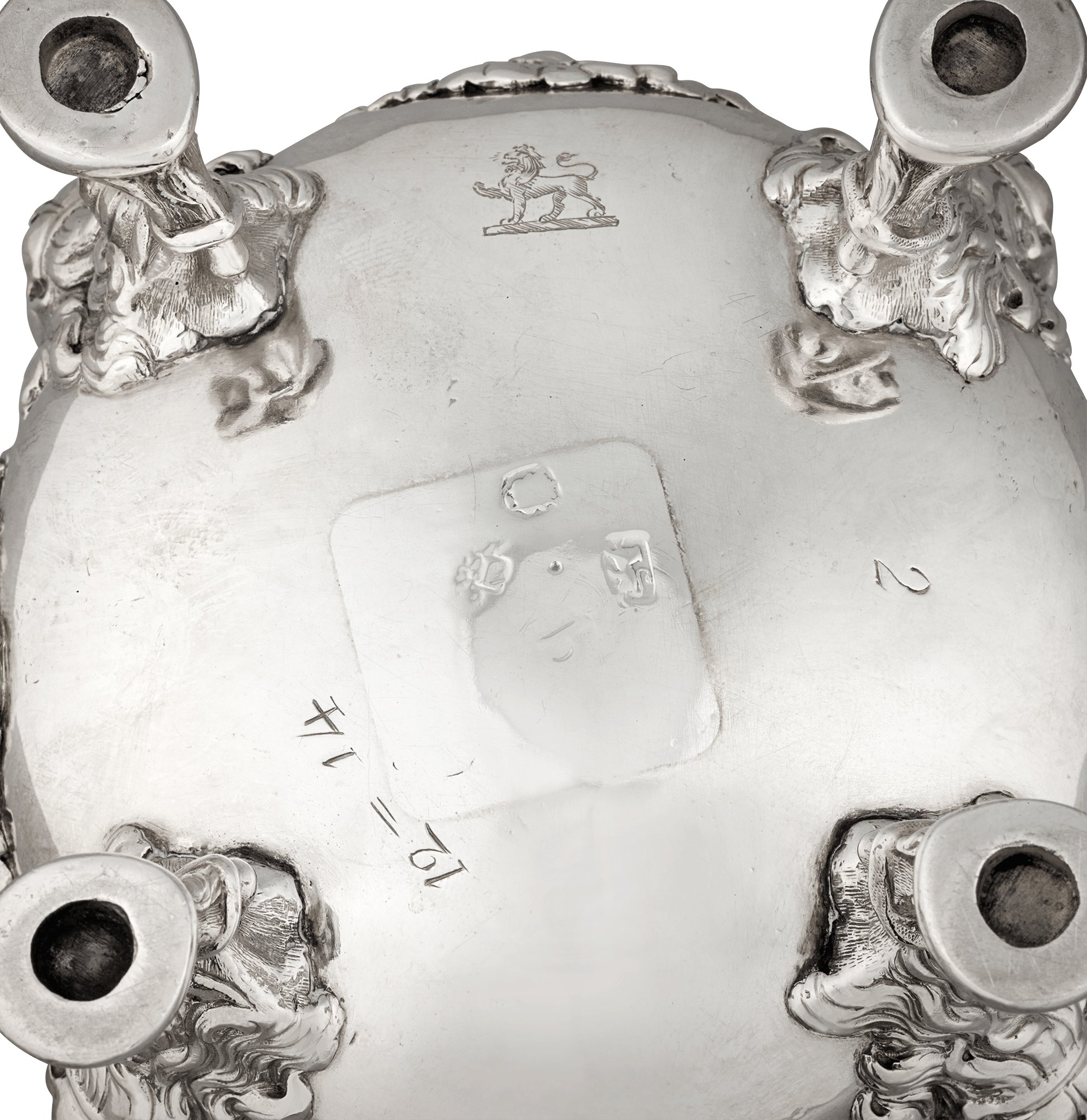 Set of Four Silver Salt Cellars by Paul de Lamerie