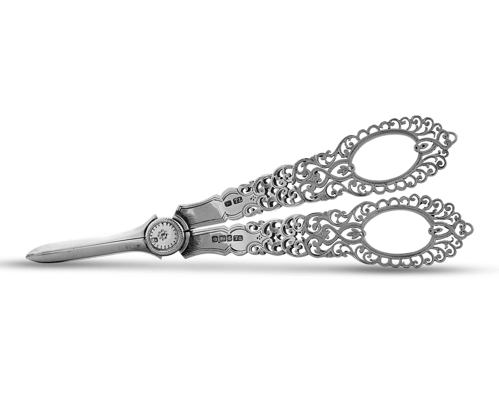 Victorian Sterling Silver Grape Shears by Thomas Levesley