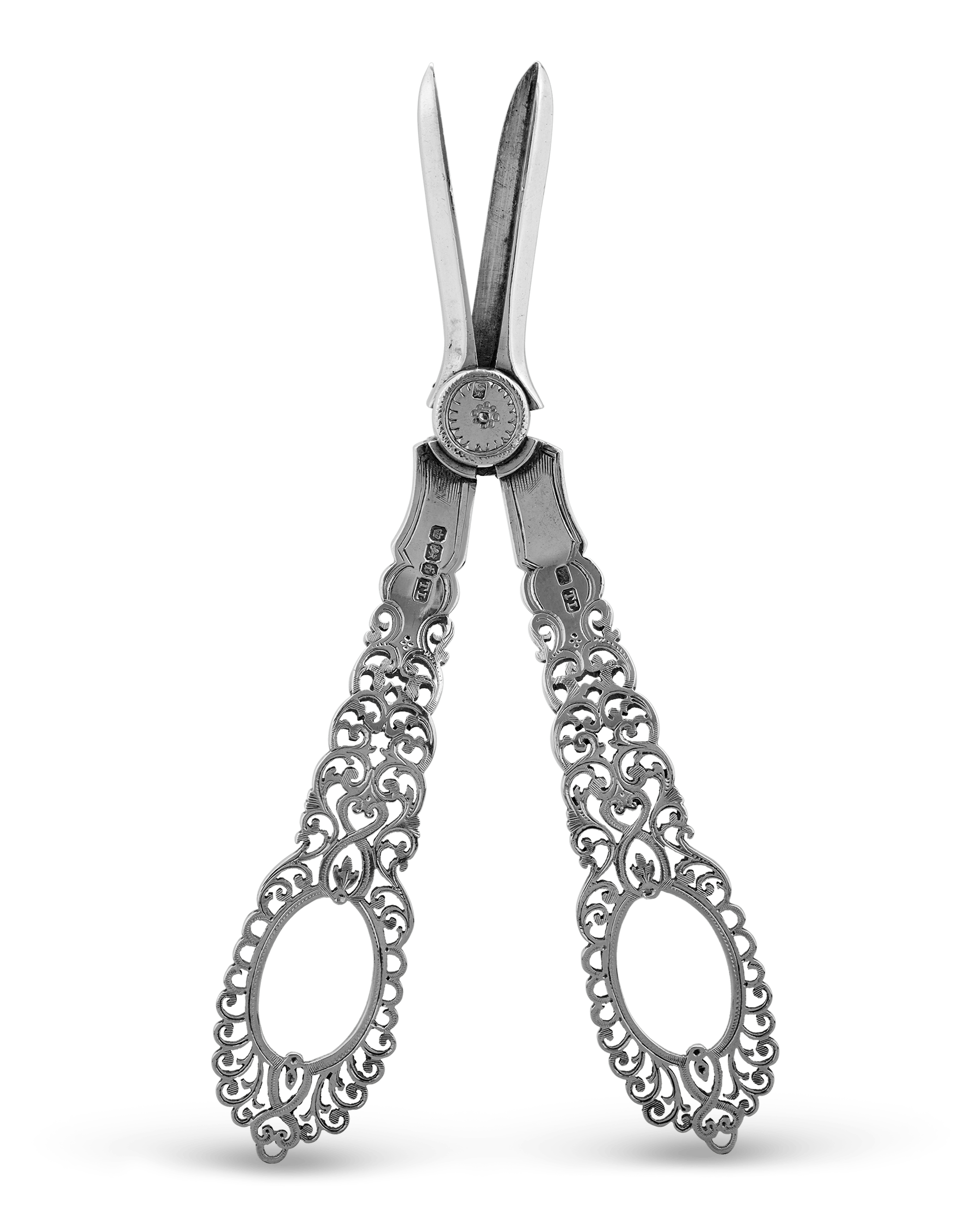 Victorian Sterling Silver Grape Shears by Thomas Levesley