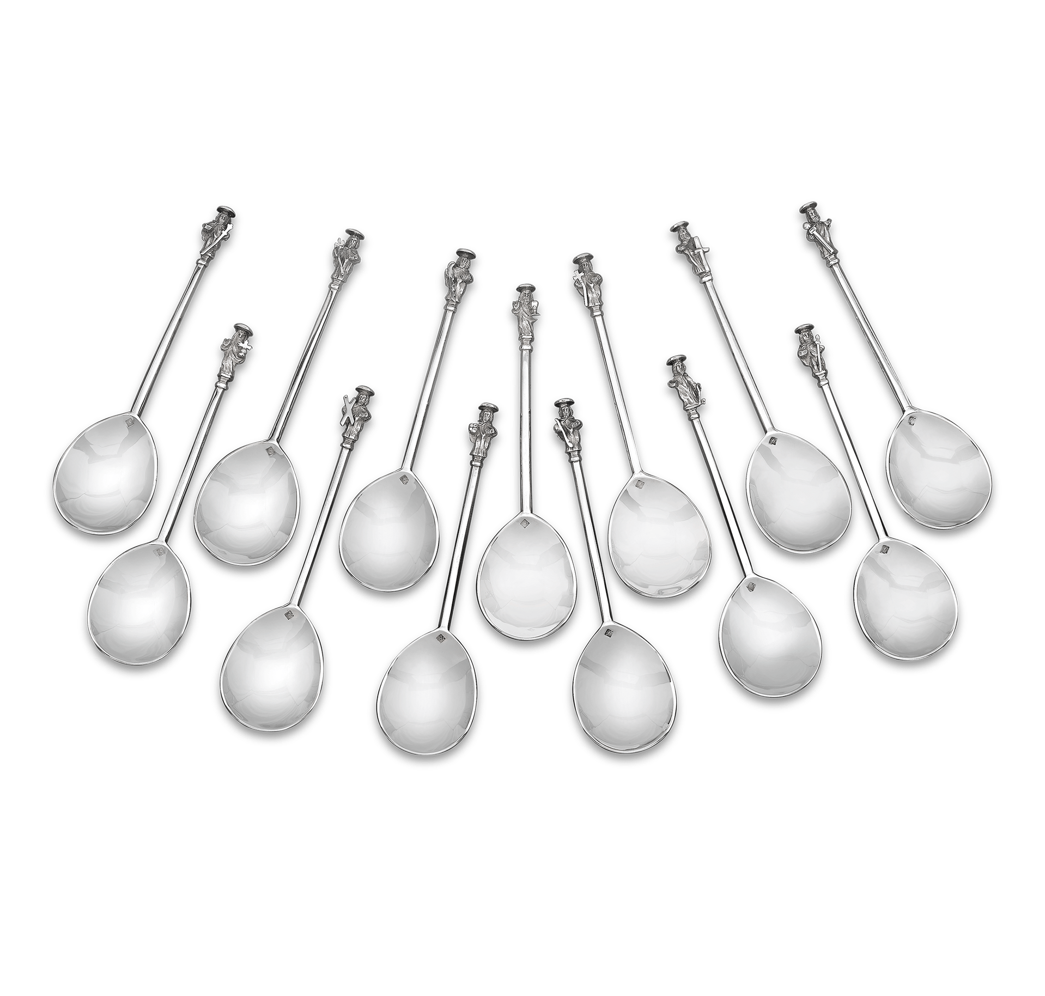 Complete Set of 13 Silver Apostle Spoons