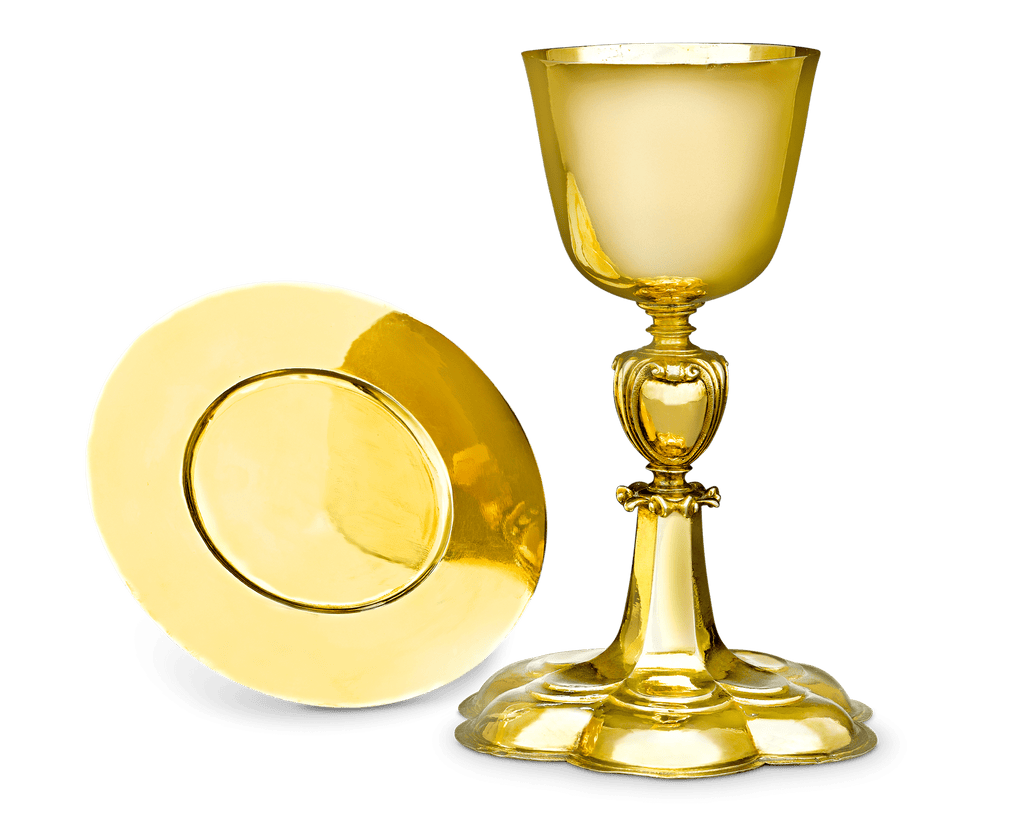 Silver-Gilt Chalice and Paten in Original Case, 17th-century