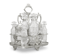 Paul Storr Silver and Cut Glass Cruet Set