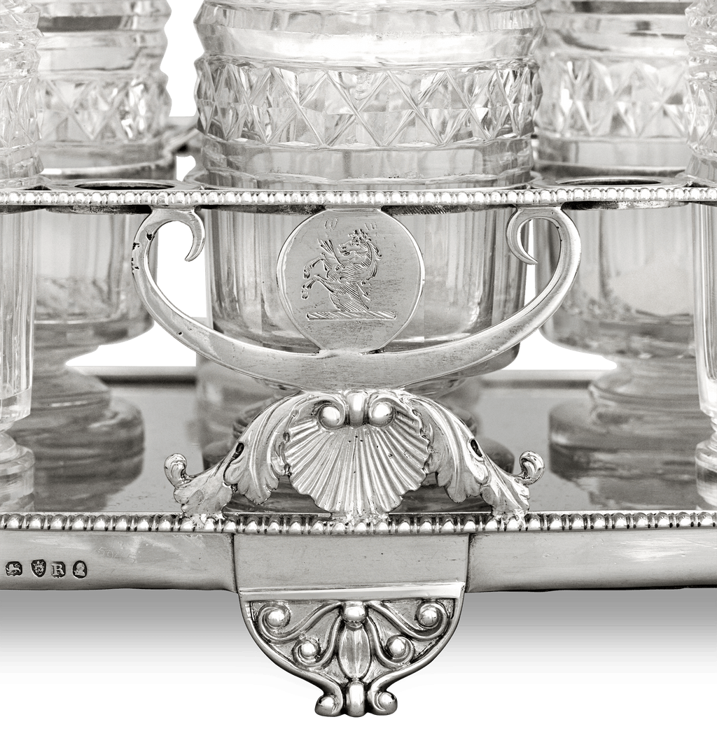 Paul Storr Silver and Cut Glass Cruet Set