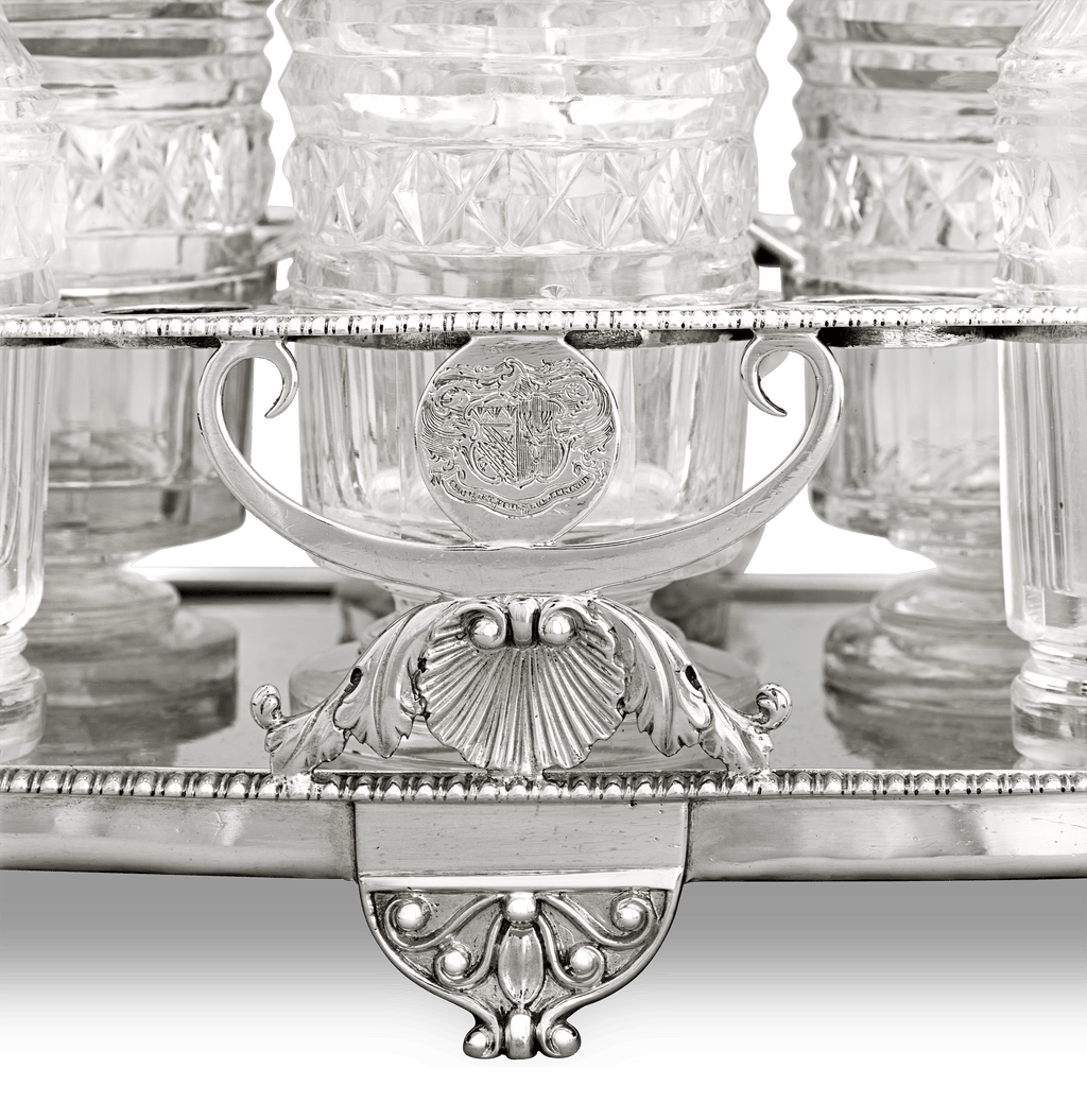 Paul Storr Silver and Cut Glass Cruet Set