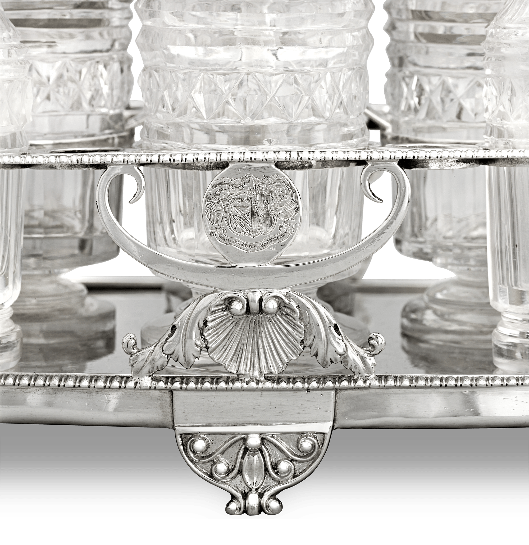 Paul Storr Silver and Cut Glass Cruet Set