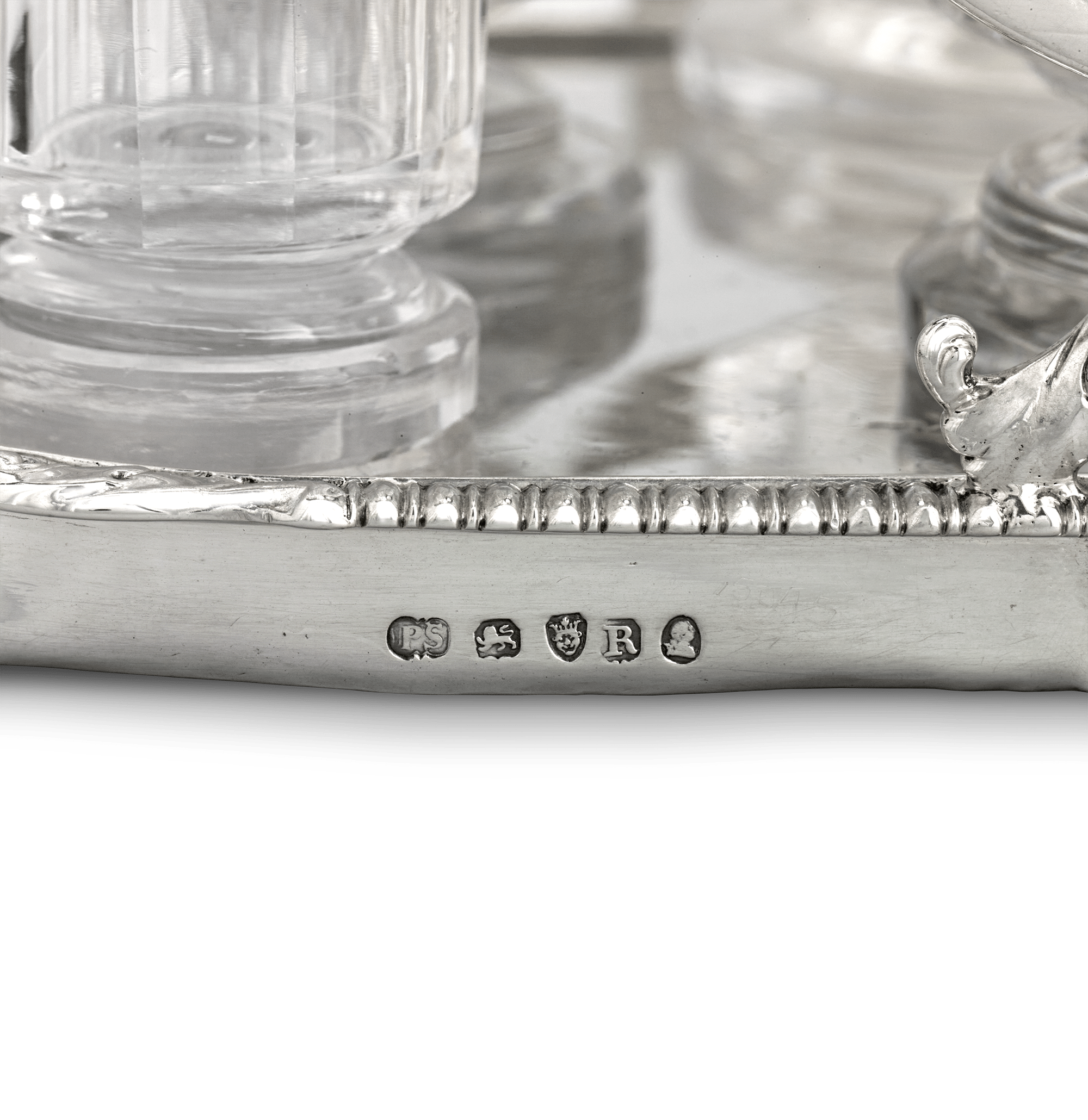 Paul Storr Silver and Cut Glass Cruet Set