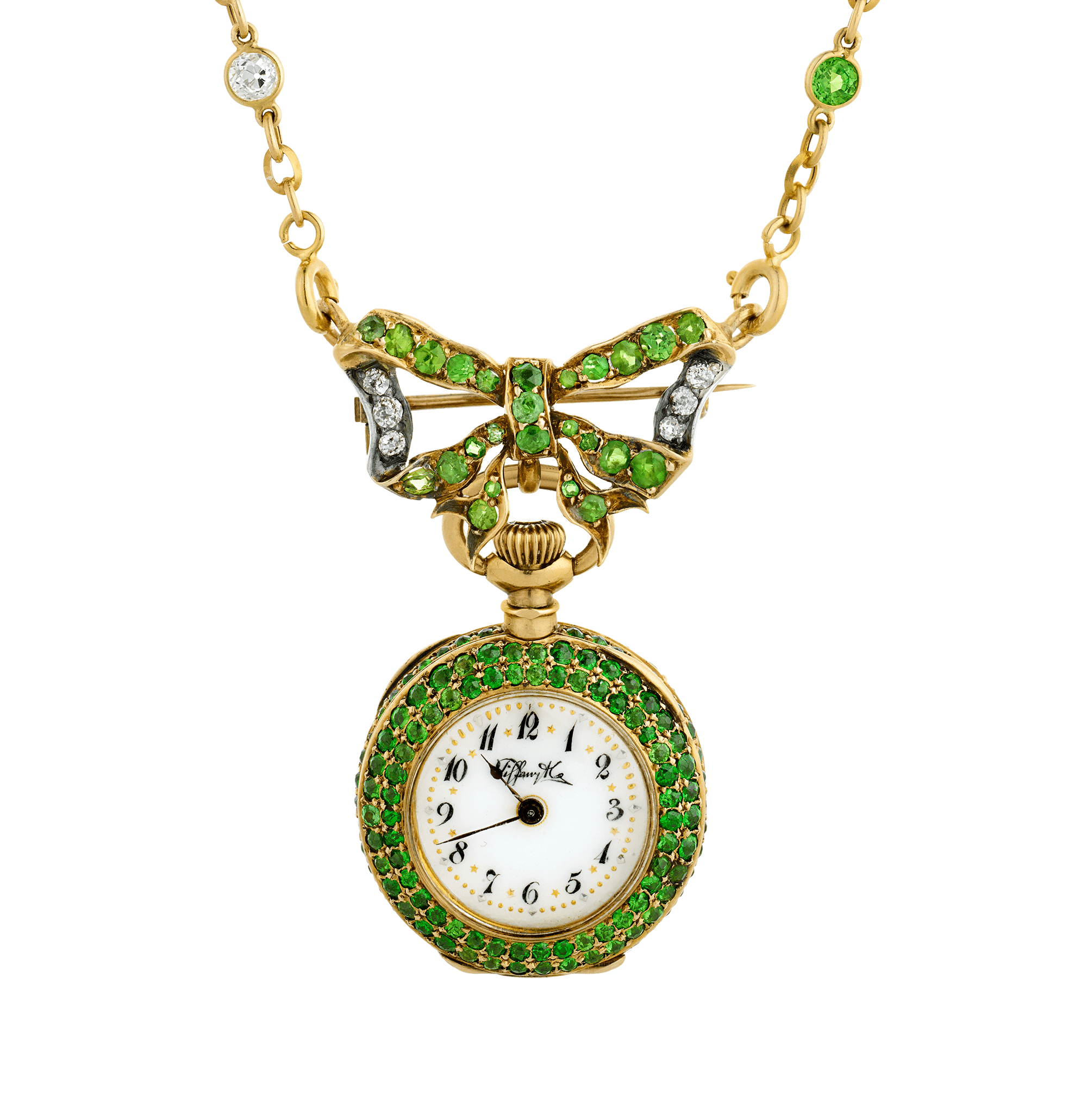 Tiffany & Co. Demantoid Garnet Watch Necklace, 14.24 carats