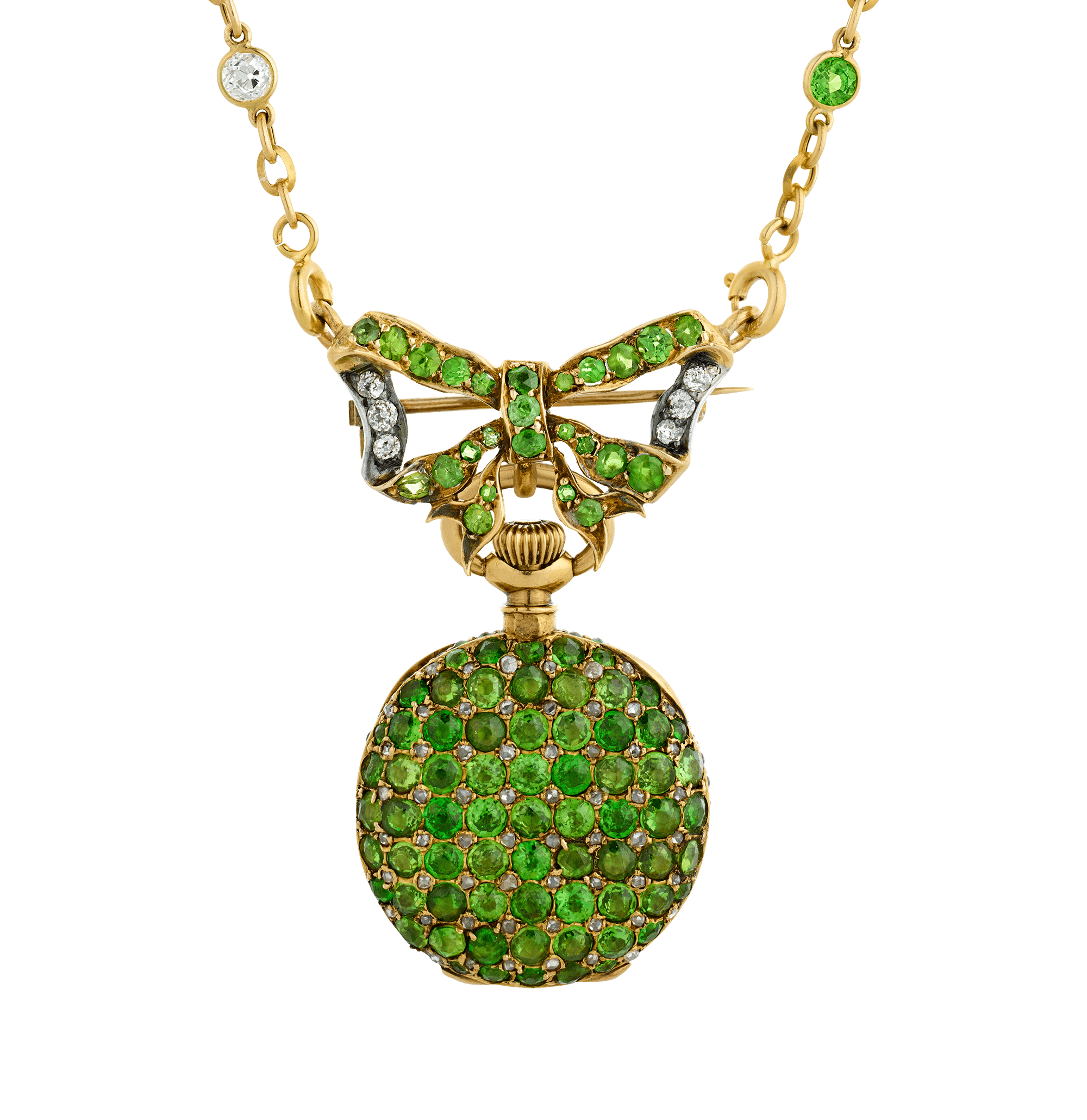 Tiffany & Co. Demantoid Garnet Watch Necklace, 14.24 carats