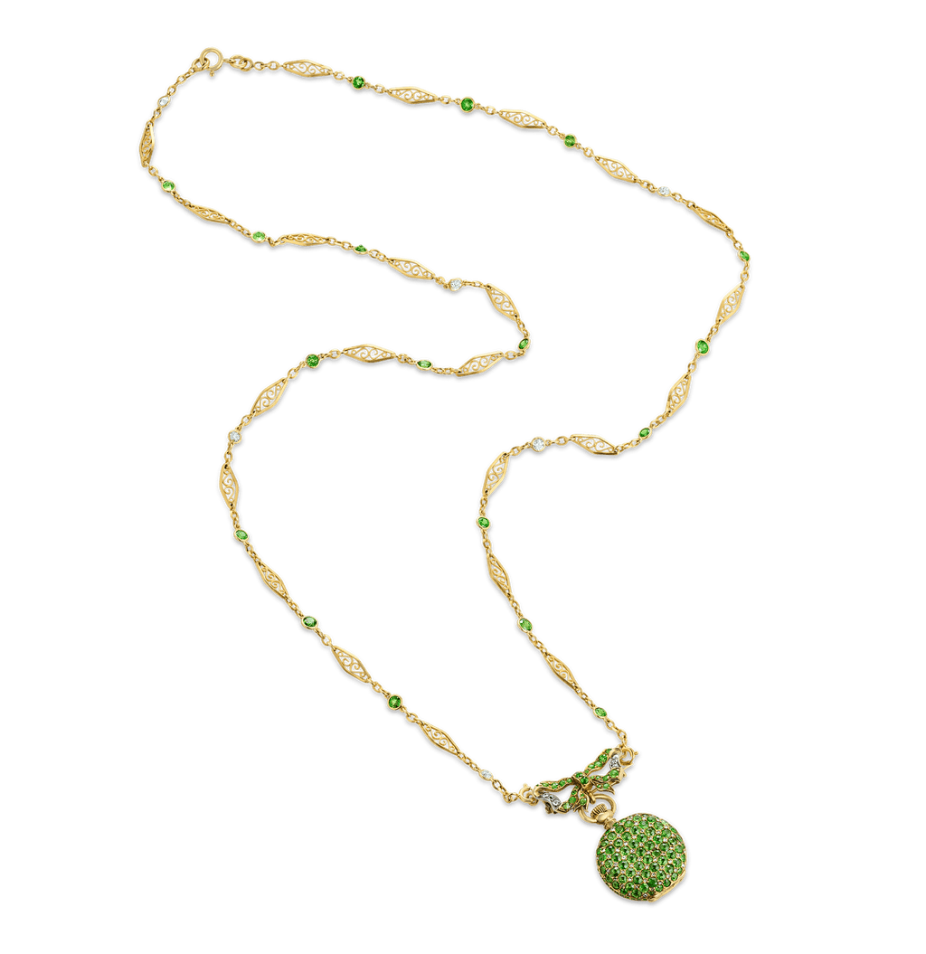 Tiffany & Co. Demantoid Garnet Watch Necklace, 14.24 carats