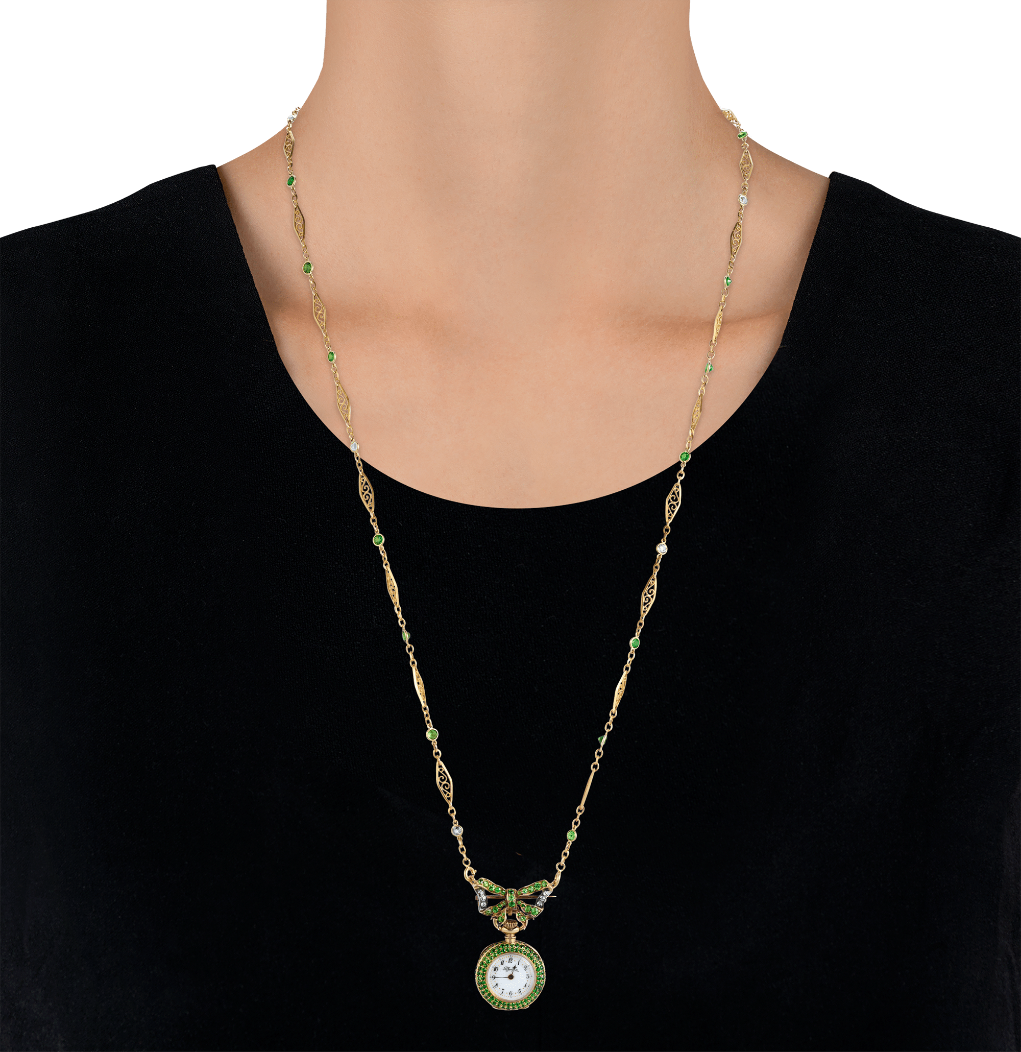 Tiffany & Co. Demantoid Garnet Watch Necklace, 14.24 carats