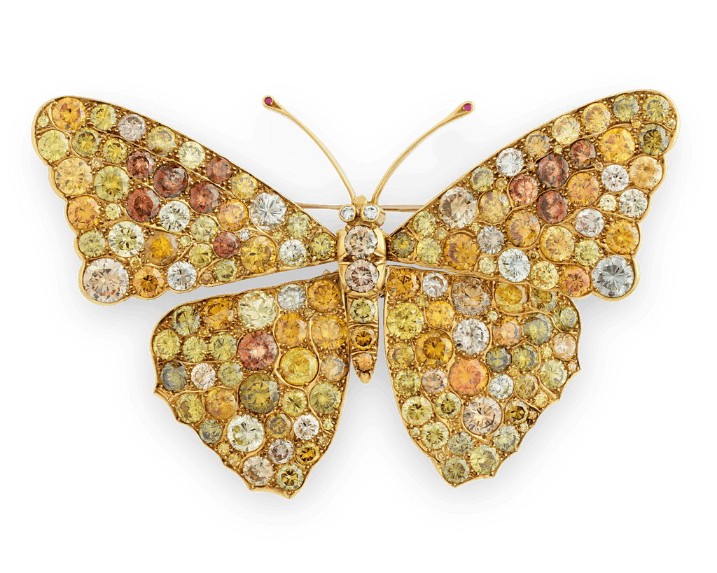 Diamond Butterfly Brooch