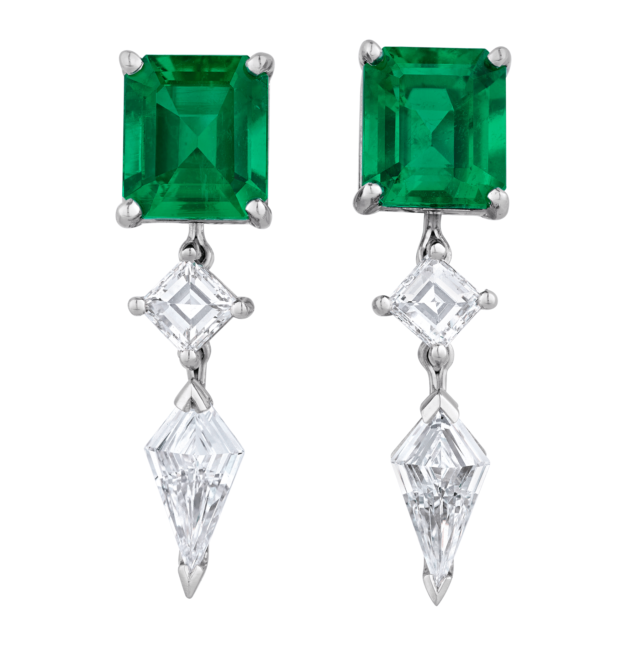 Oscar Heyman Colombian Emerald Earrings, 2.61 Carats