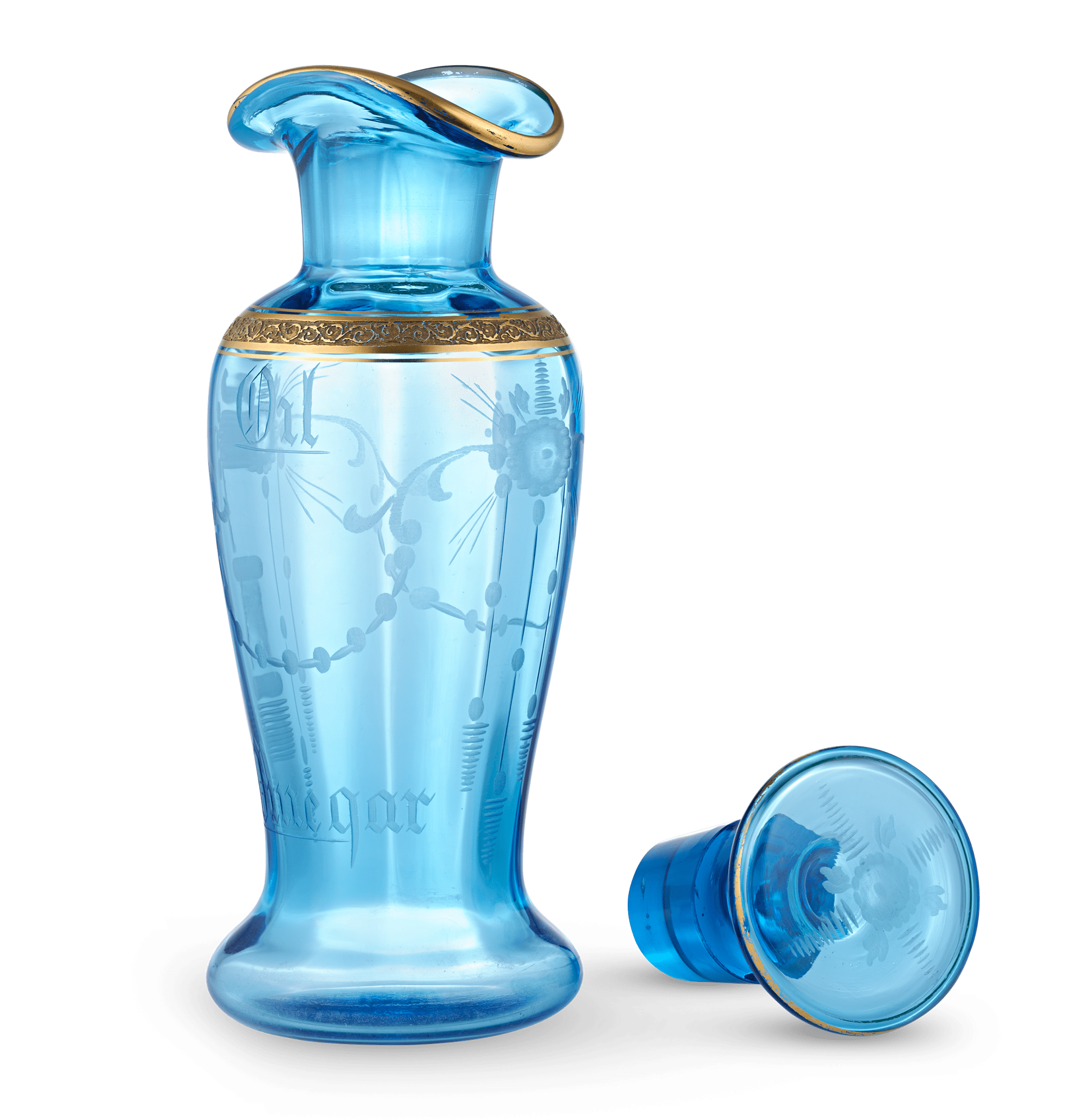 T. G. Hawkes & Co. Blue Vinaigrette Bottle