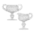 American Brilliant Period Cut Glass Creamer and Sugar Bowl