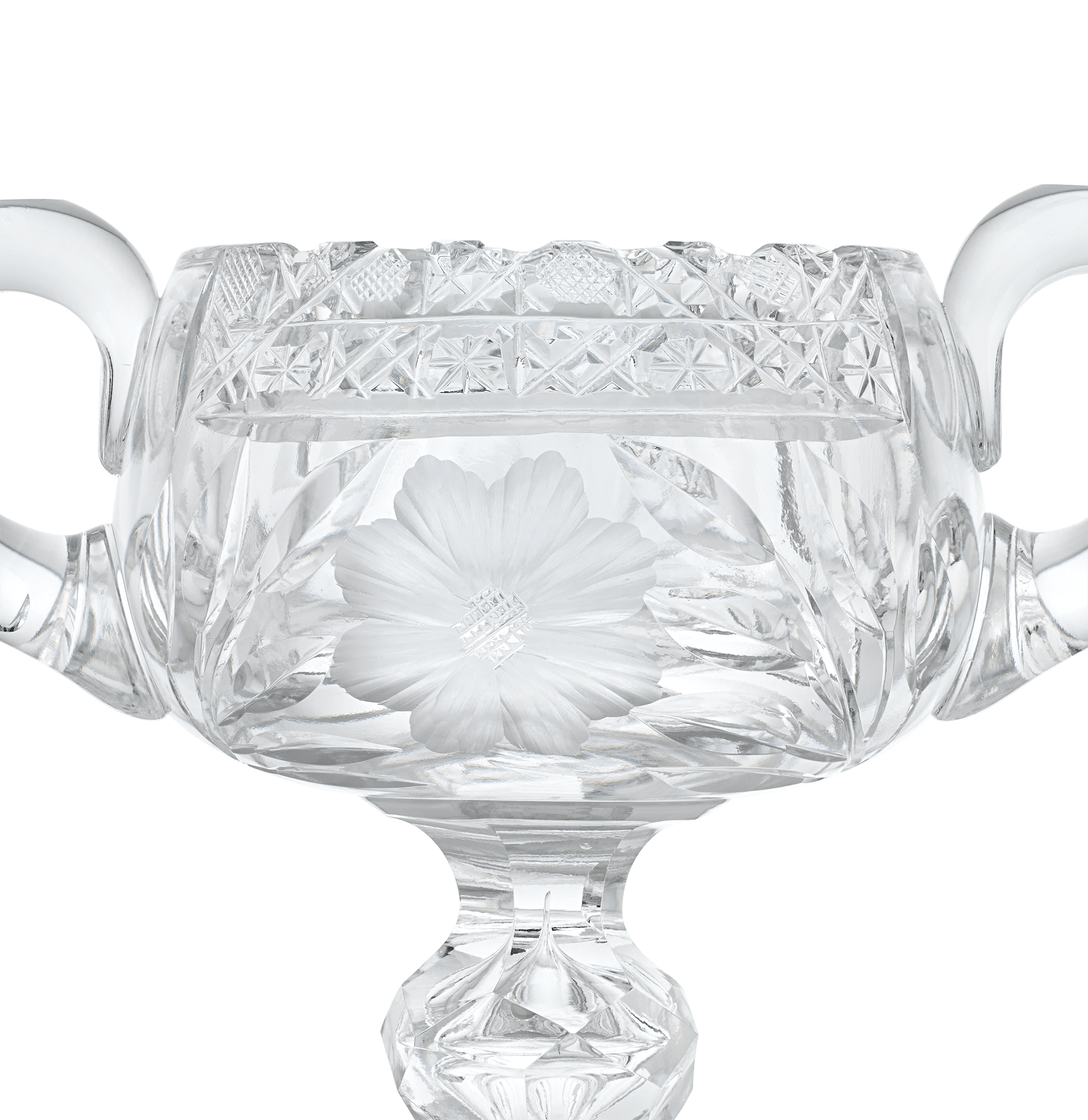 American Brilliant Period Cut Glass Creamer and Sugar Bowl