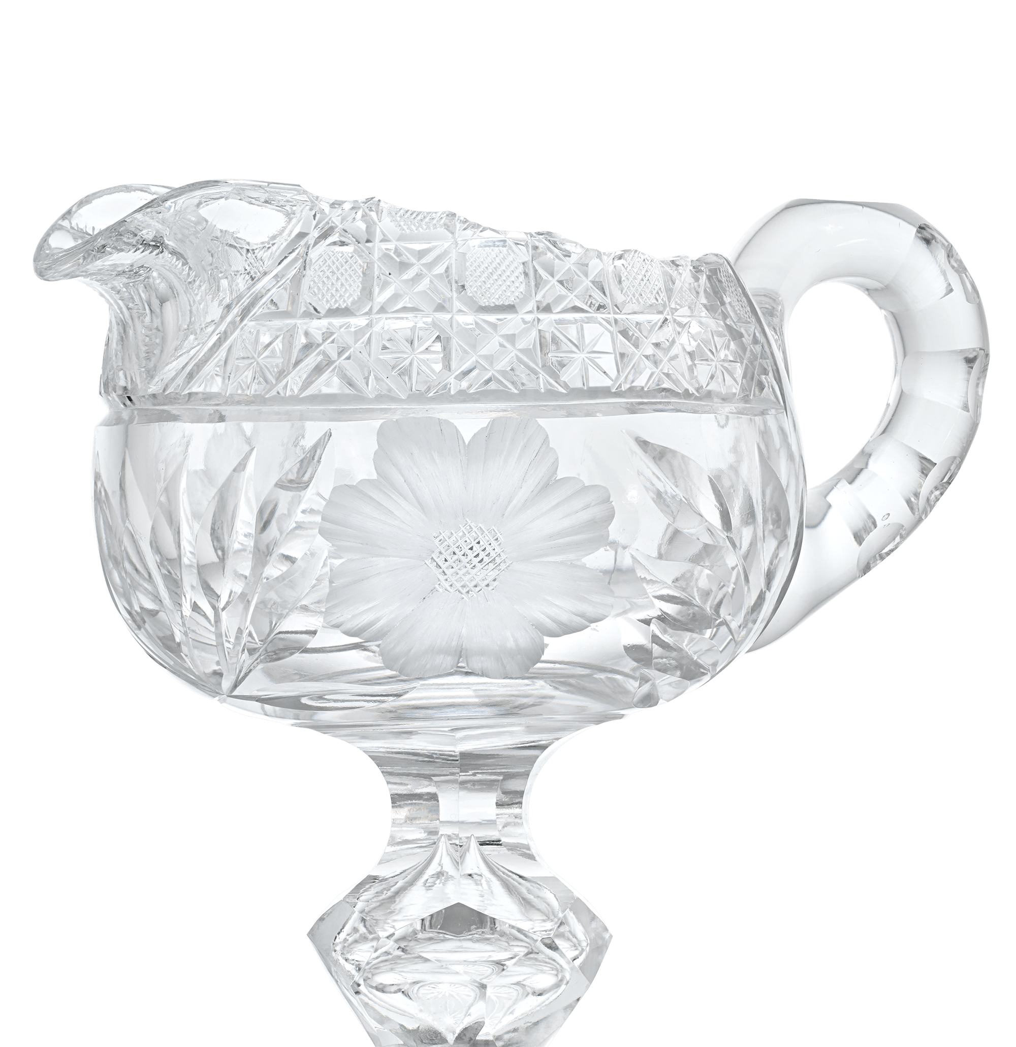 American Brilliant Period Cut Glass Creamer and Sugar Bowl