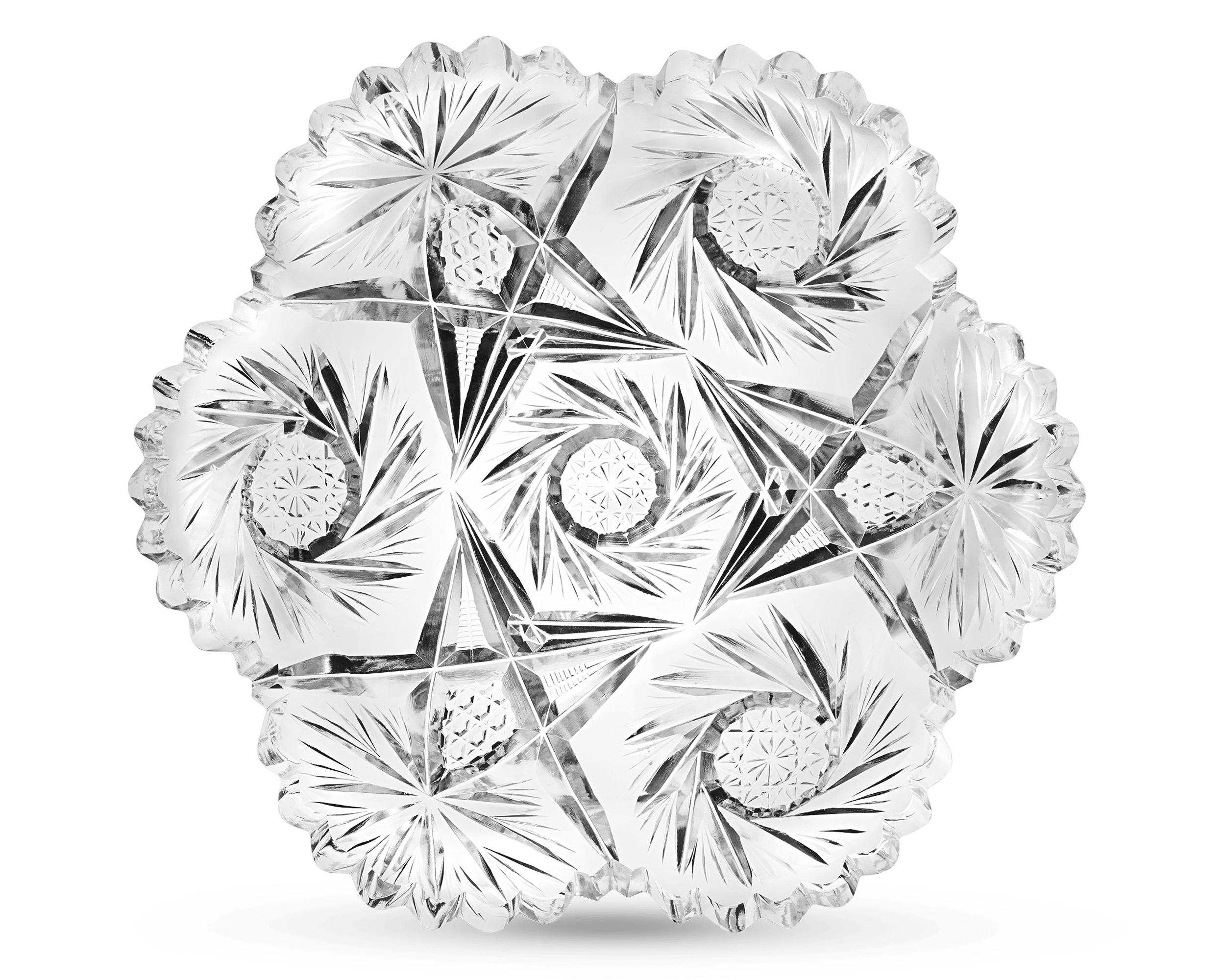 American Brilliant Period Cut Glass Butter Dish