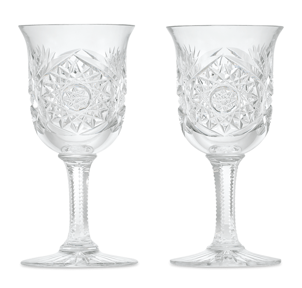 Pair of American Cut Glass Cups