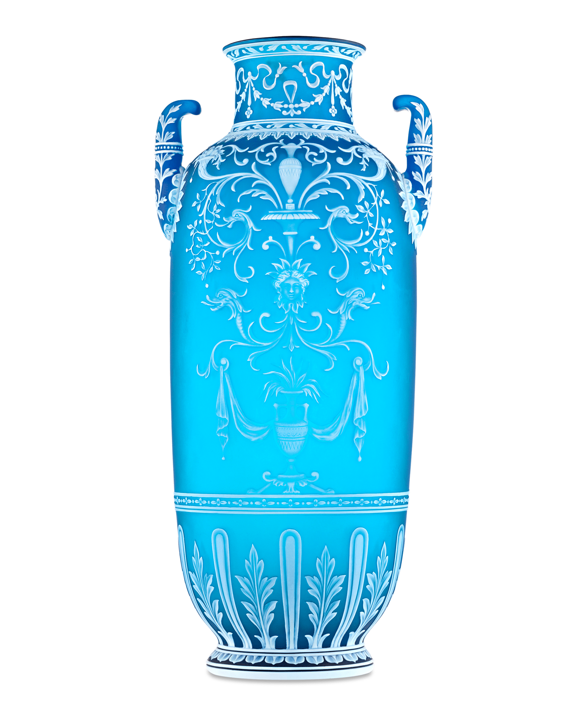 Thomas Webb & Sons Cameo Two-Handled Vase by George Woodall