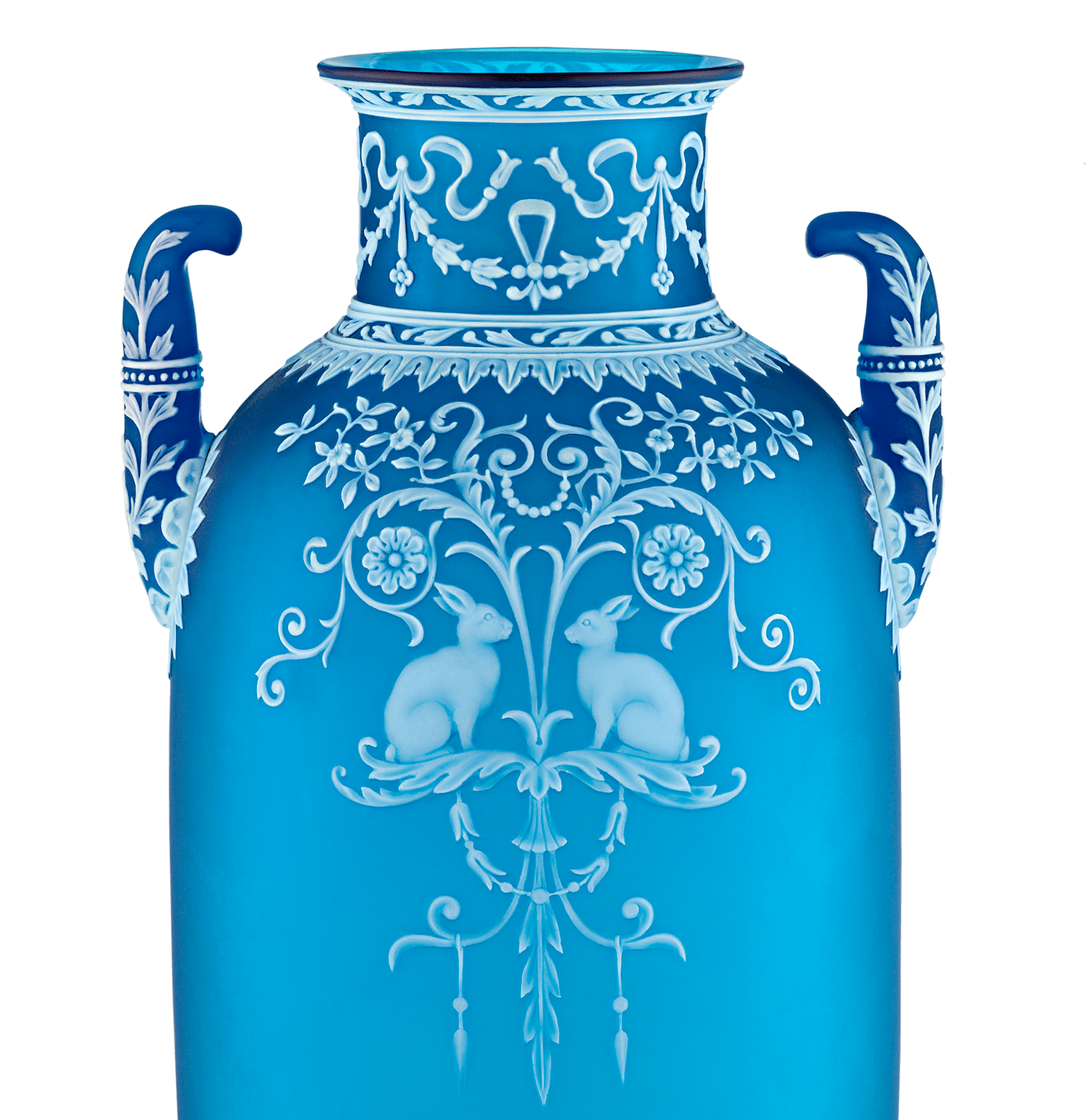 Thomas Webb & Sons Cameo Two-Handled Vase by George Woodall