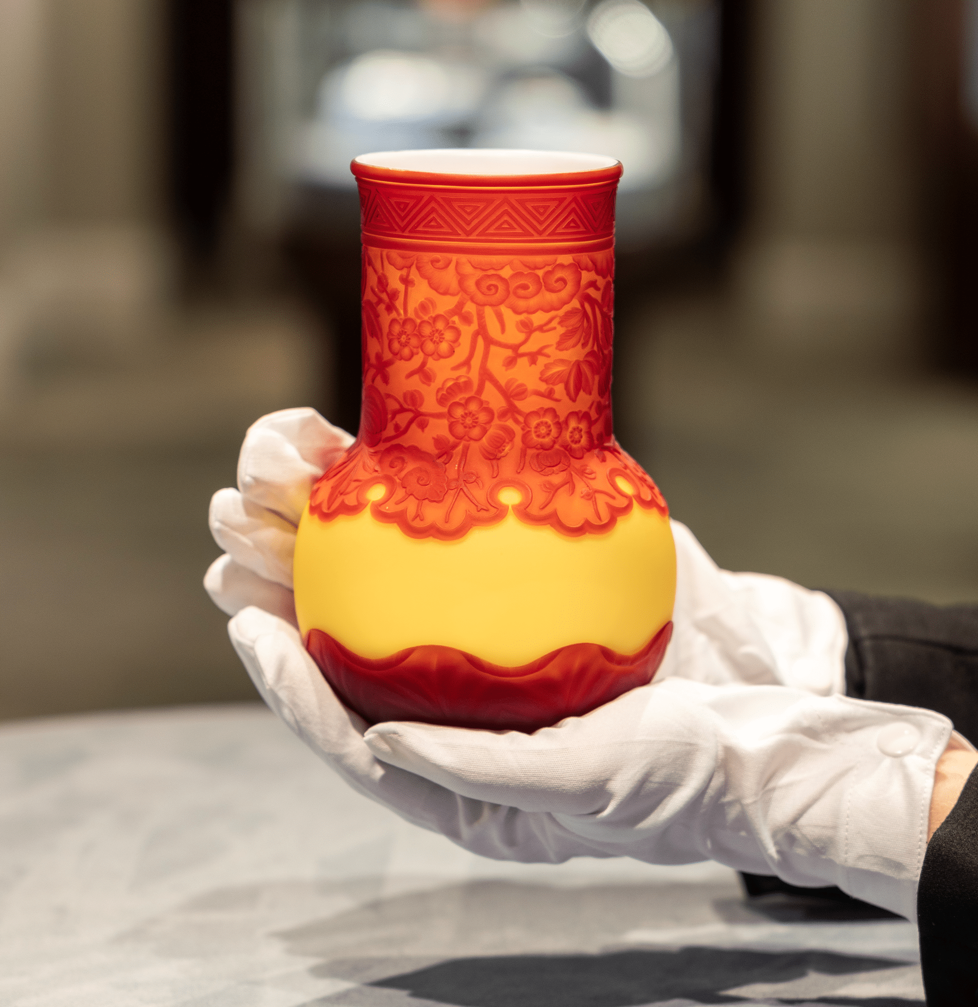 Thomas Webb & Sons Tri-Layer Cameo Vase