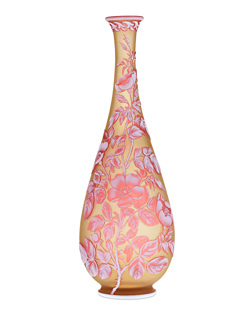 Thomas Webb & Sons Tri-Color Cameo Vase