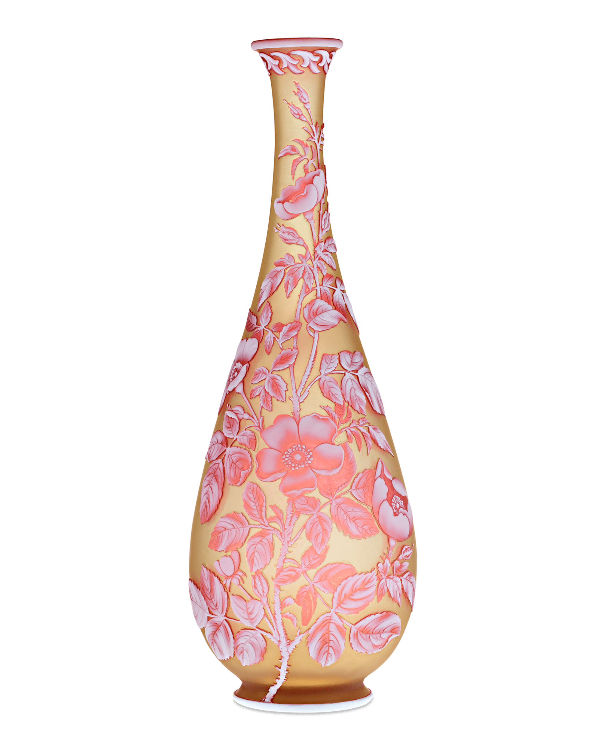 Thomas Webb & Sons Tri-Color Cameo Vase