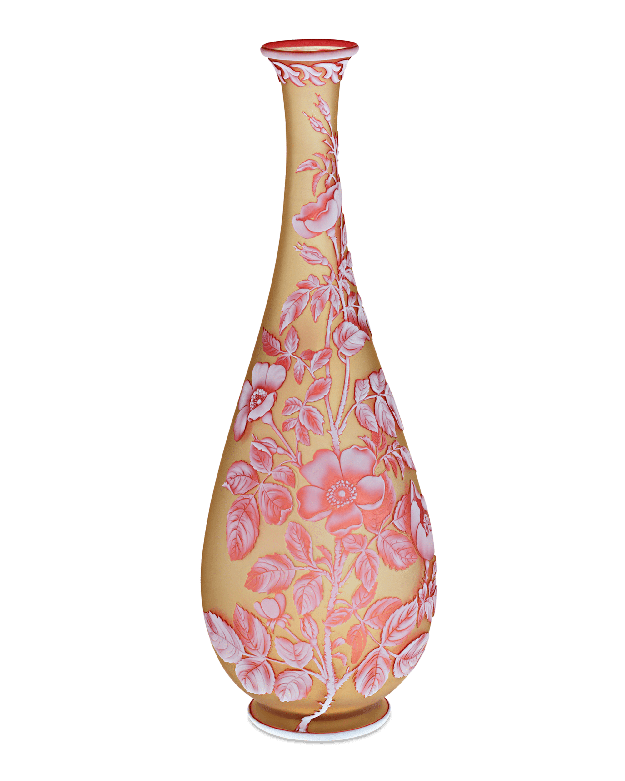 Thomas Webb & Sons Tri-Color Cameo Vase