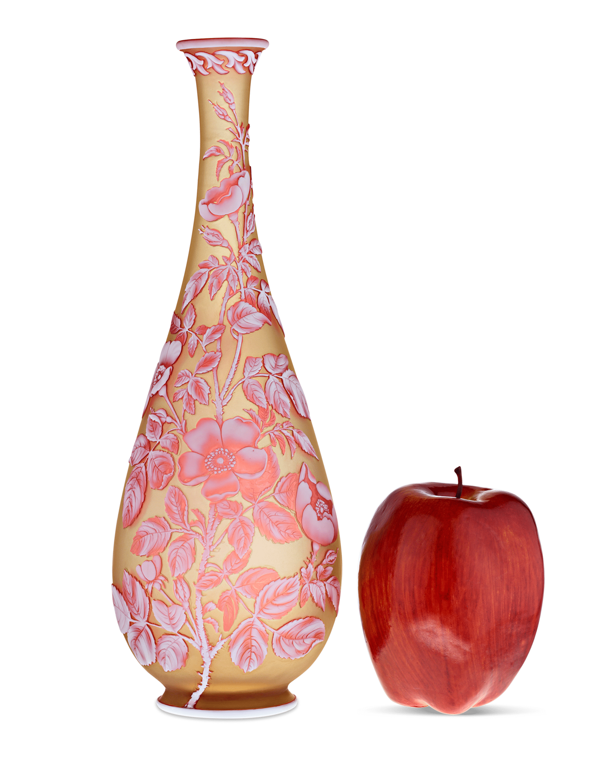 Thomas Webb & Sons Tri-Color Cameo Vase