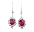 Mozambique Ruby Dangle Earrings, 4.48 carats