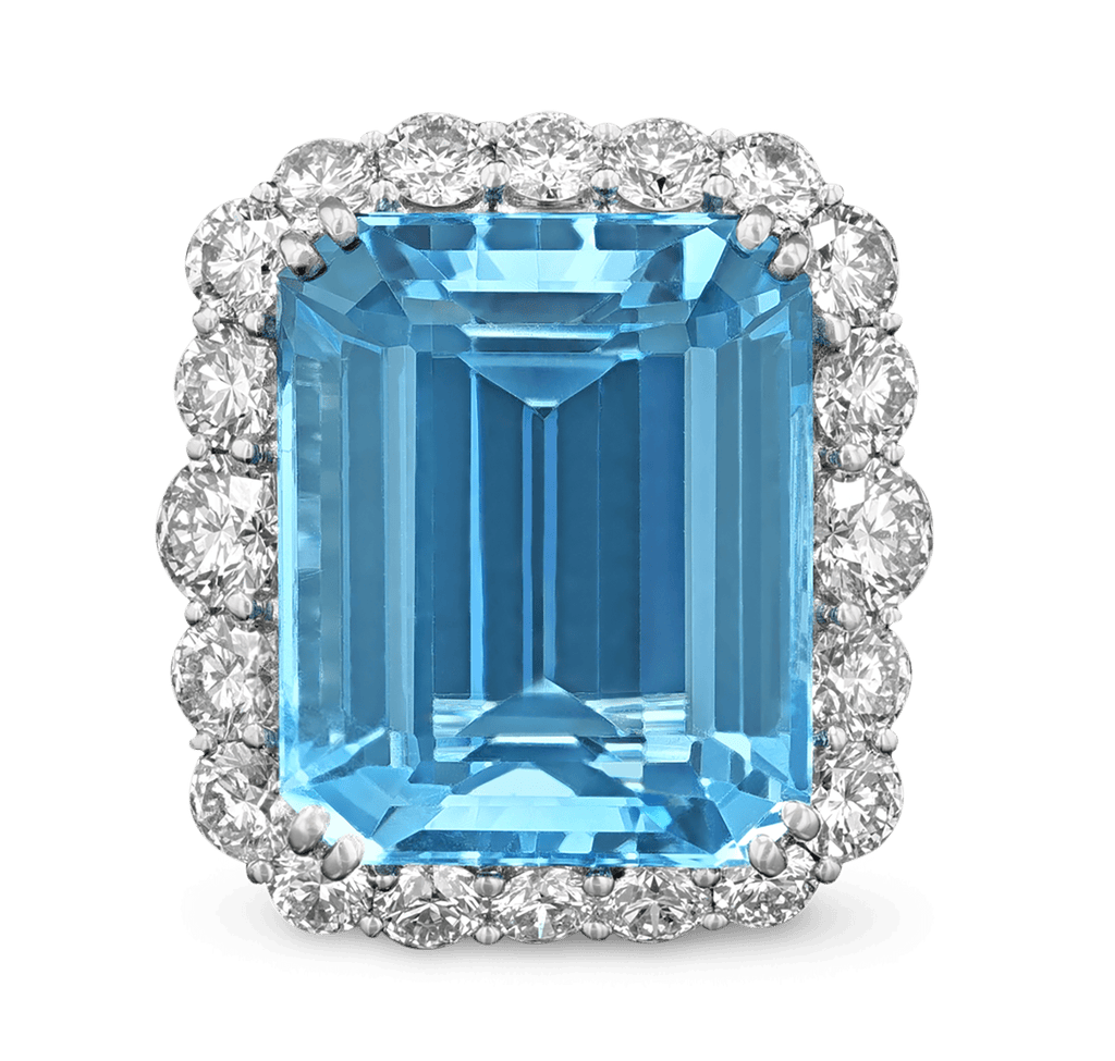 Aquamarine and Diamond Ring, 20.45 Carats