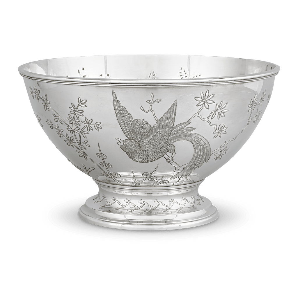 Tiffany & Co. Silver Punchbowl with Bird