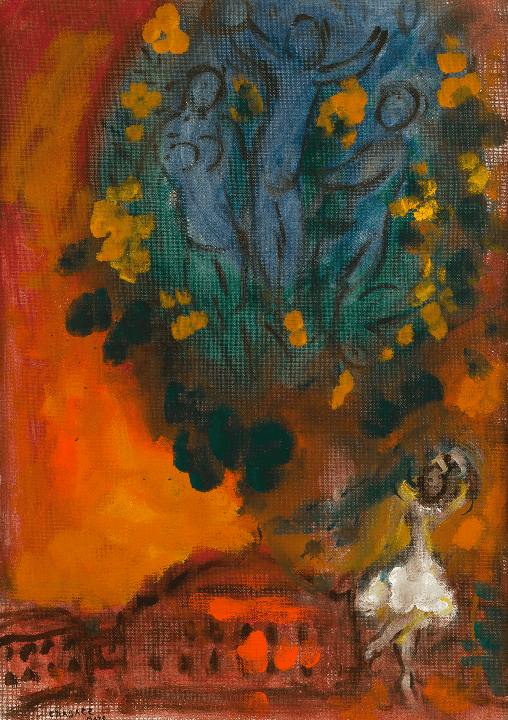 Esquisse pour tableau l'Opéra by Marc Chagall