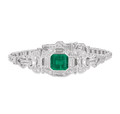 Art Deco Colombian Emerald and Diamond Bracelet