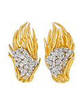 Diamond Leaf Earrings, 2.25 carats