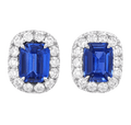 Emerald Cut Sapphire Earrings, 4.66 carats