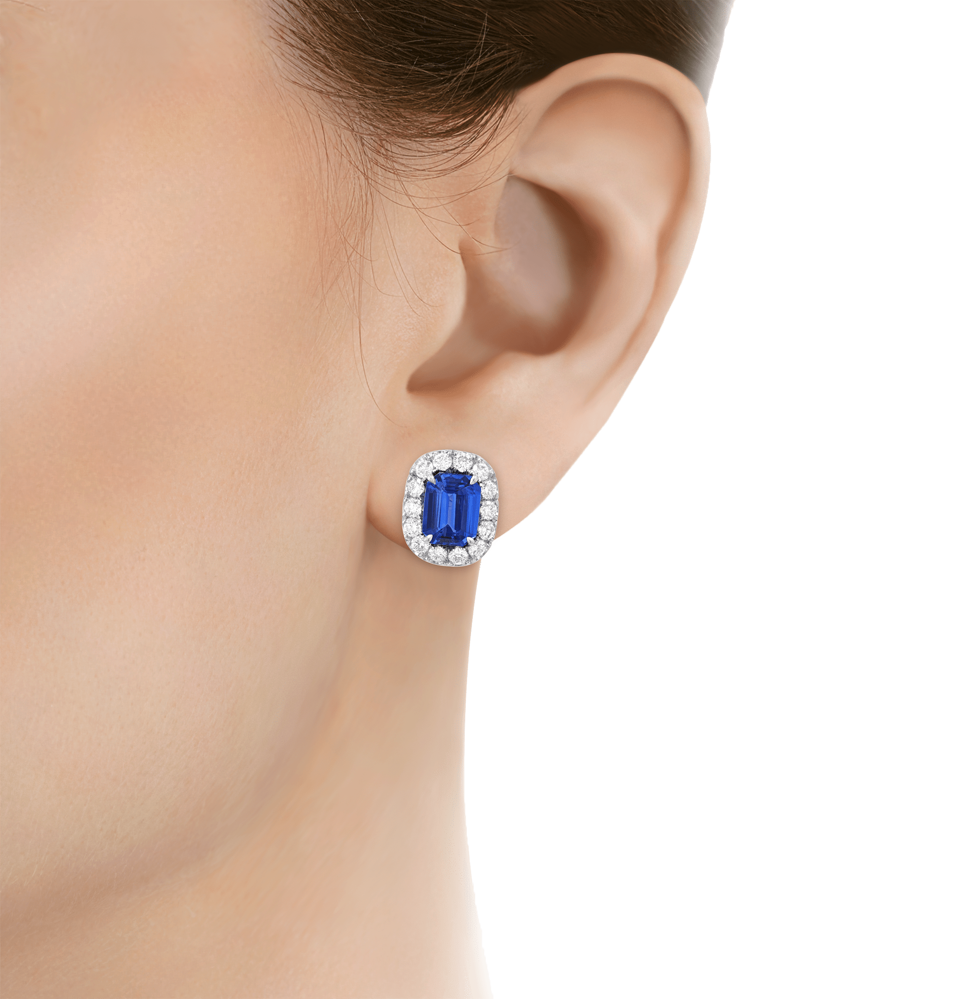 Emerald Cut Sapphire Earrings, 4.66 carats