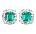 Emerald Cut Emerald Earrings, 2.66 carats
