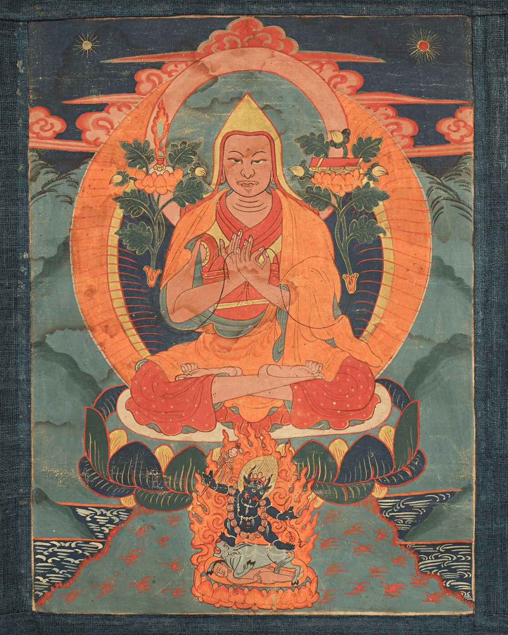 19th-Century Tibetan Thangka of Tsongkhapa