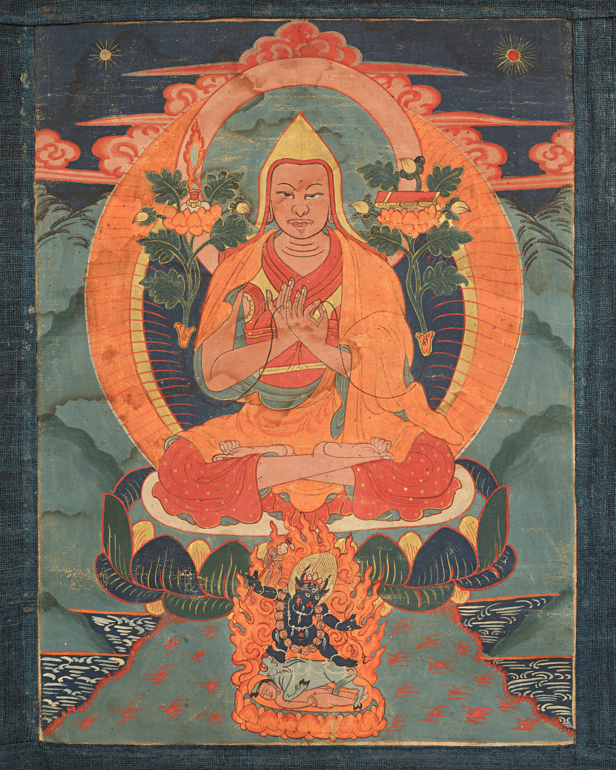 19th-Century Tibetan Thangka of Tsongkhapa